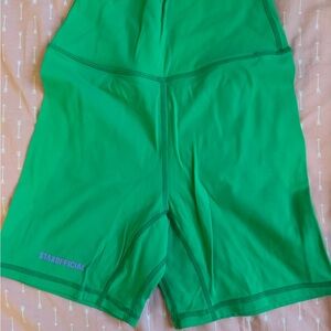 Green High-Rise Bike Shorts for Women
